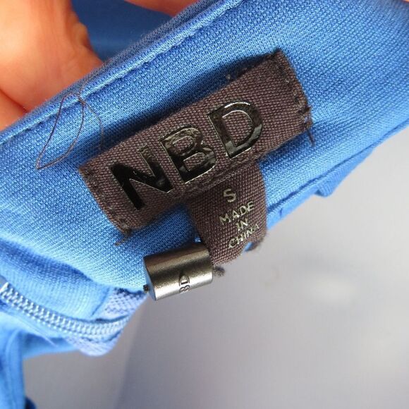 NBD Revolve Womens Small Choker Halter Cutout Racer Cobalt Blue Nite Out Dress - Picture 15 of 16